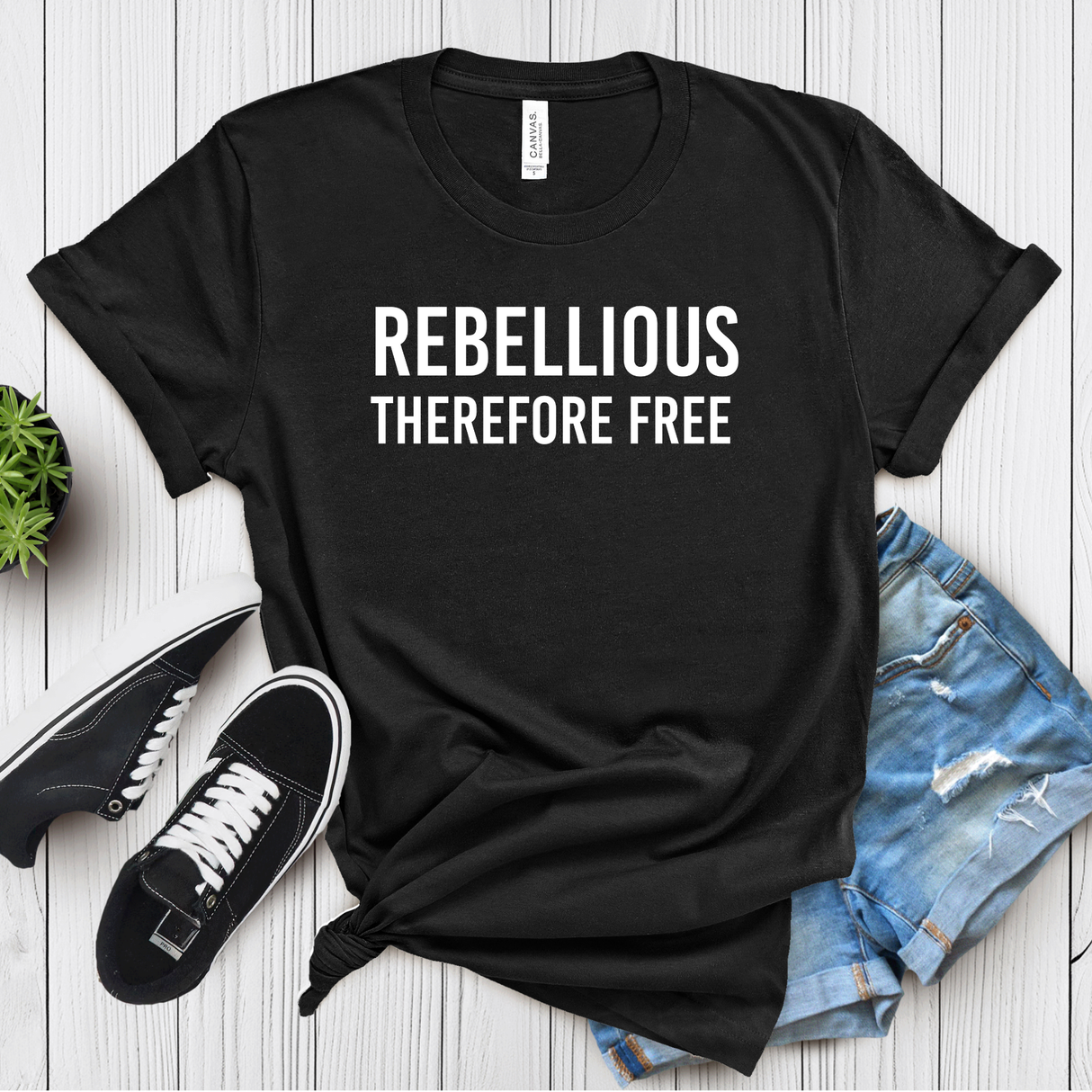 Rebellious, Therefore Free – Women’s Graphic Tee