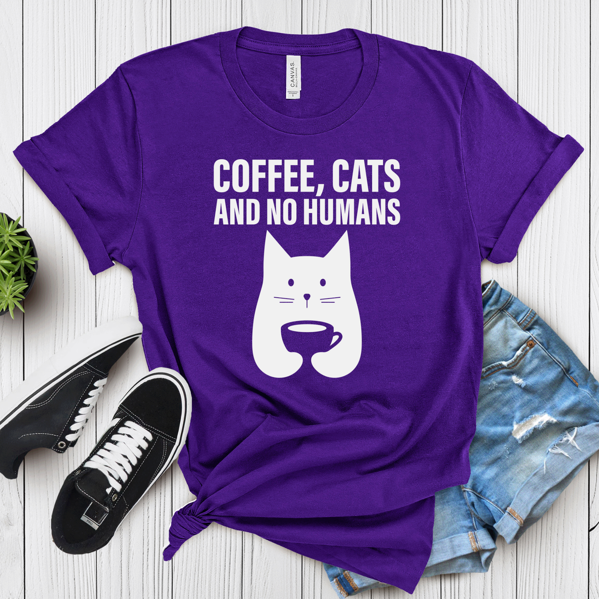 Coffee Cats and No Humans – Women’s Graphic Tee