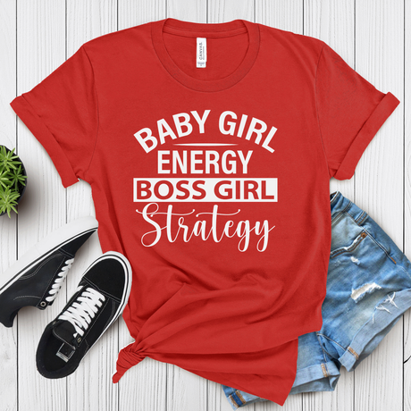 Baby Girl Energy Boss Girl Strategy – Women’s Graphic Tee