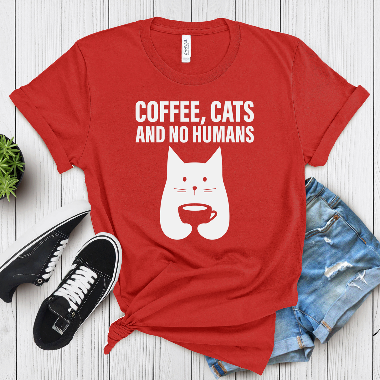 Coffee Cats and No Humans – Women’s Graphic Tee