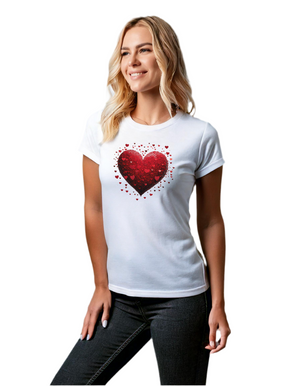 Heart Droplets, Women's Cotton Tee