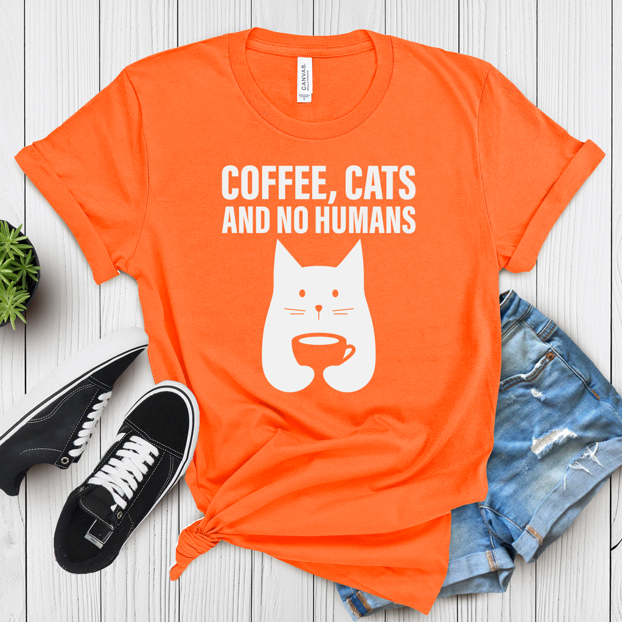 Coffee Cats and No Humans – Women’s Graphic Tee