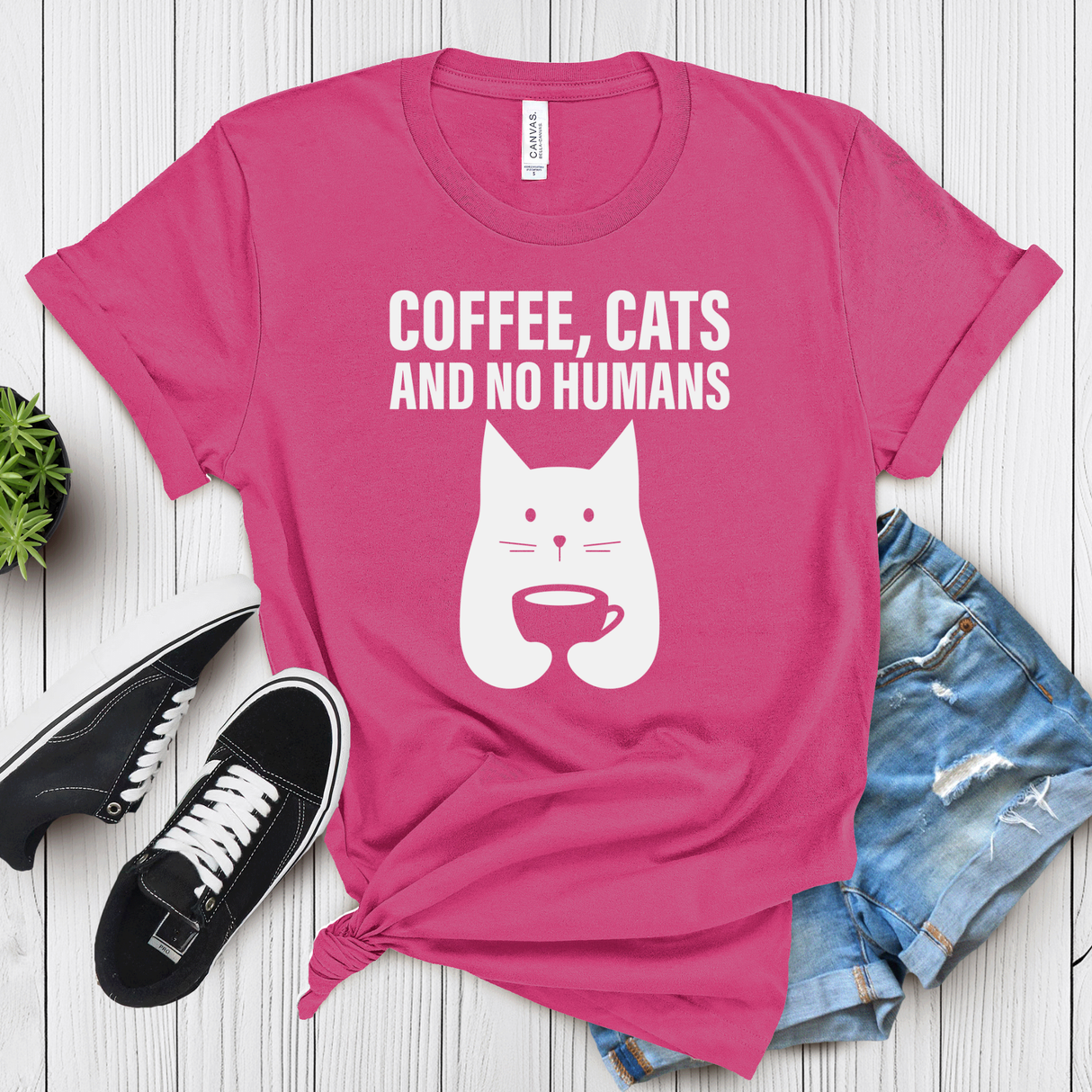 Coffee Cats and No Humans – Women’s Graphic Tee