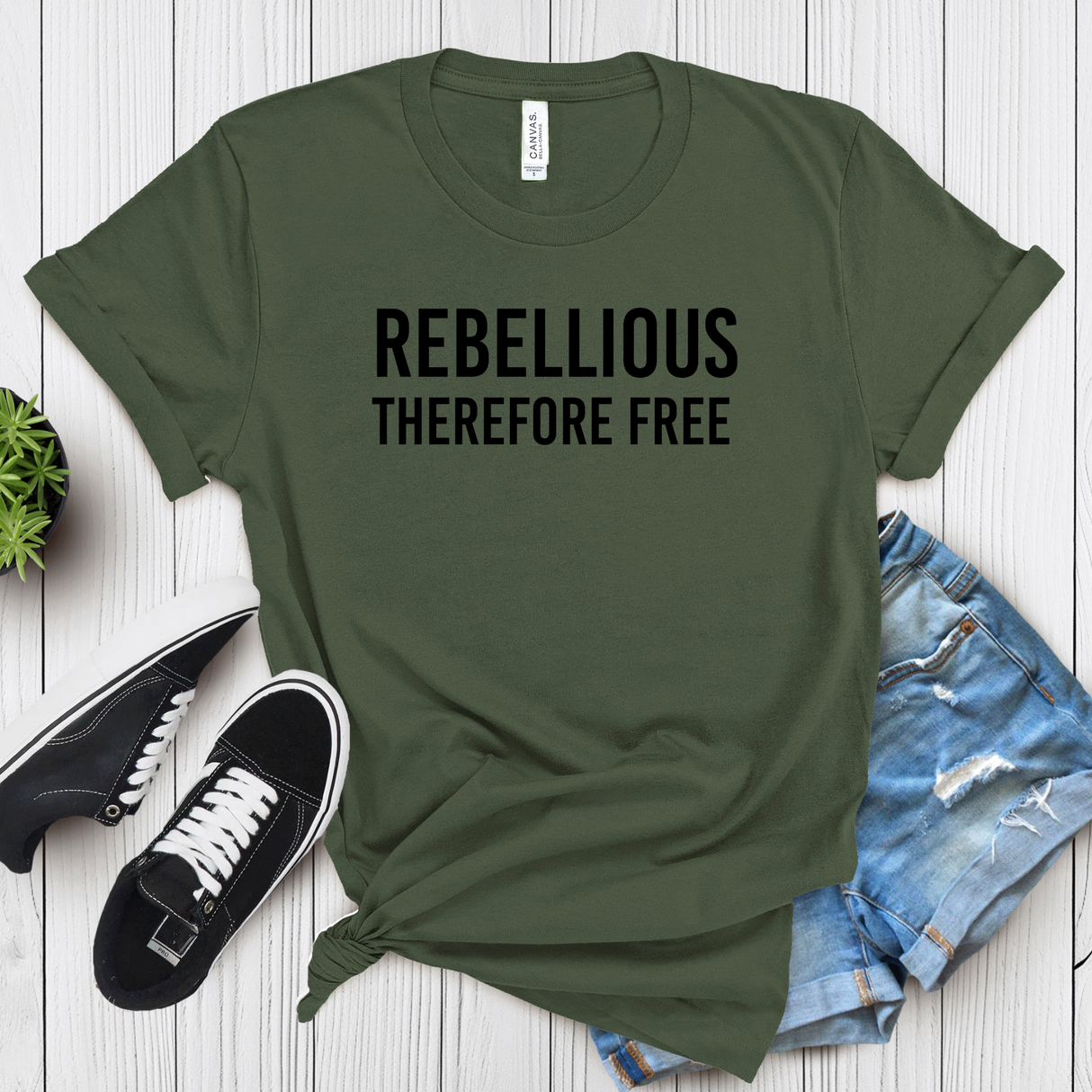 Rebellious, Therefore Free – Women’s Graphic Tee