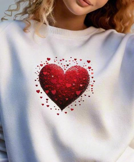 Heart Droplets, Women's Sweatshirt, Heavy Blend, Comfort Fit, Crewneck