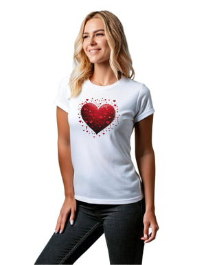 Heart Droplets, Women's Cotton Tee